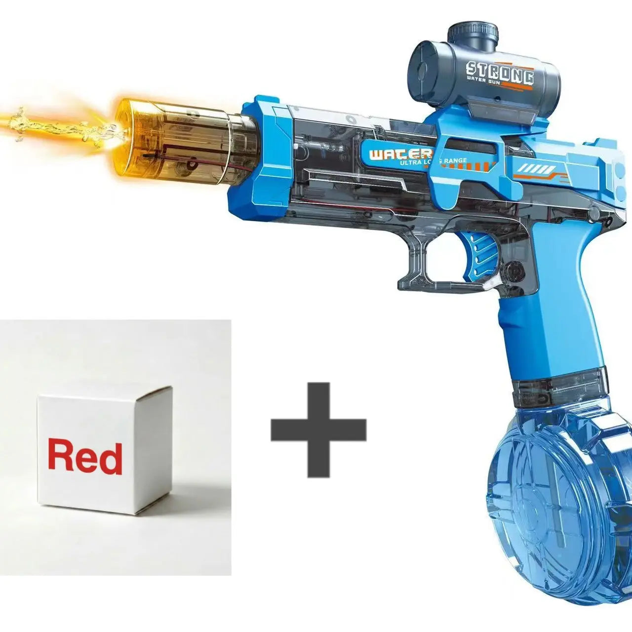 Rechargeable Electric Water Blaster for Kids and Adults, Transparent Automatic Water Toy with Colorful LED Lights and Fun Splash Sound Effects, Powerful Long-Distance Summer Outdoor Pool, Yard and Beach Play Toy for Boys and Girls