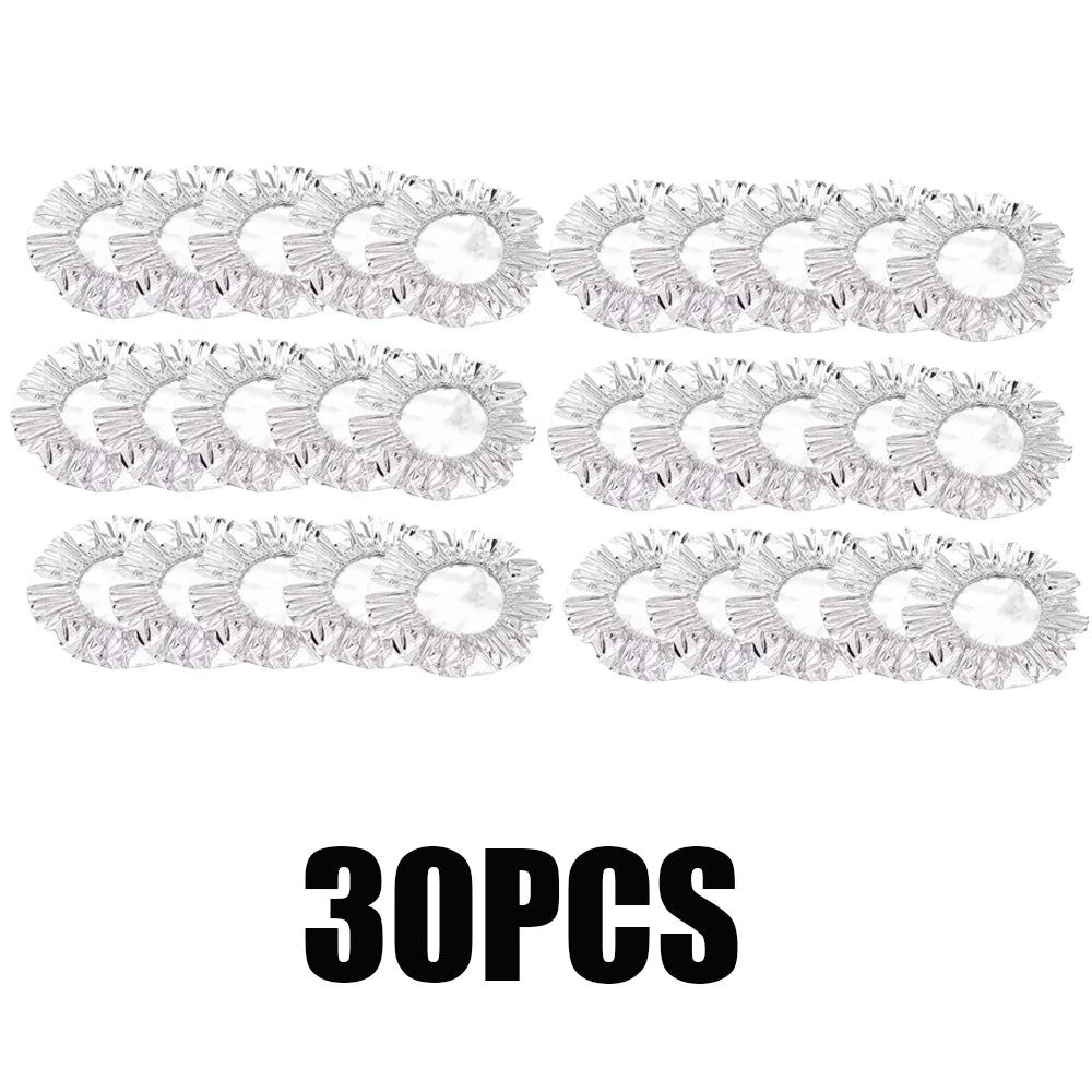 10-60Pcs Reusable Aluminum Foil Bowl Cover Heat Insulation and Heat Preservation Food Grade Oven Takeaway Picnic